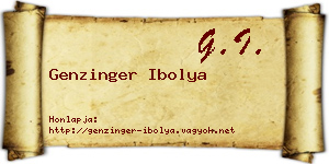 Genzinger Ibolya névjegykártya